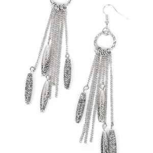Paparazzi Silver Tassel Earrings Elegant Jewelry Thirfty Tassel Fashion Jewelry
